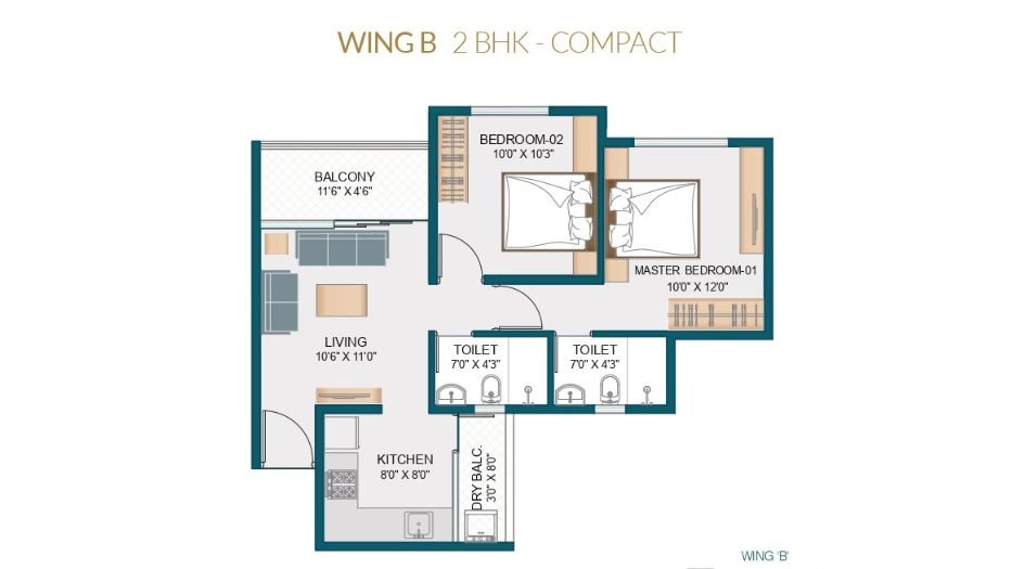 Royal-Namoville-2BHK- Compact
